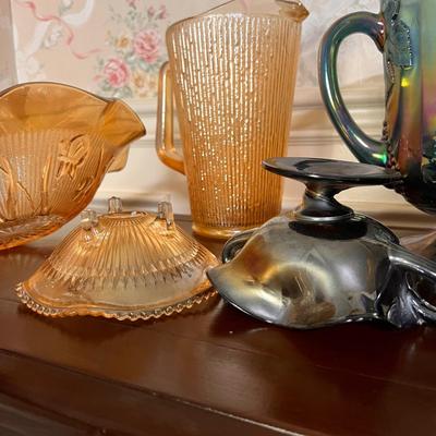 6 Pc. Lot Vintage Carnival Ware Glass