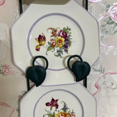 Vintage Lot Metal Serving Stands, Wall Display, Fine China