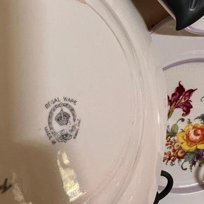 Vintage Lot Metal Serving Stands, Wall Display, Fine China