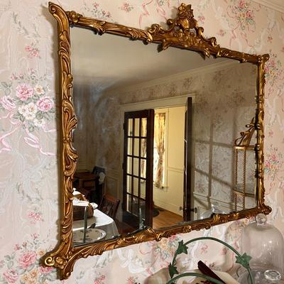 Large Vintage Gilt Wood Mirror 32" x 46"