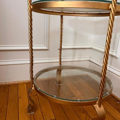 Wrought Iron Glass Shelf Etagere