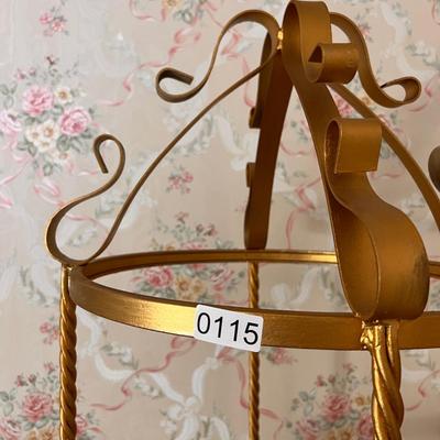 Wrought Iron Glass Shelf Etagere