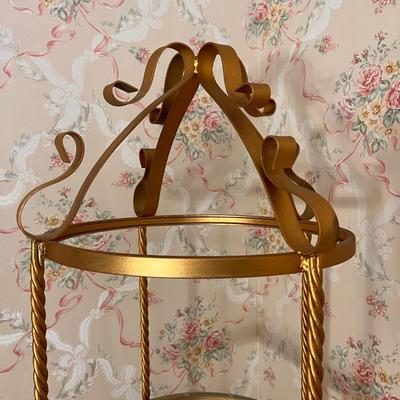 Wrought Iron Glass Shelf Etagere
