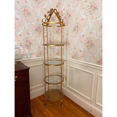 Wrought Iron Glass Shelf Etagere