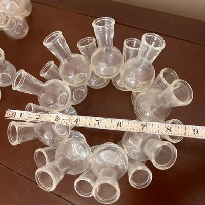 3 Vintage Glass Cluster Bud Vases
