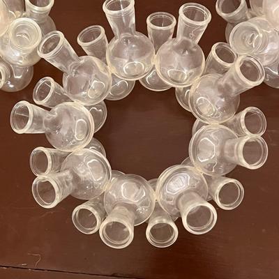 3 Vintage Glass Cluster Bud Vases