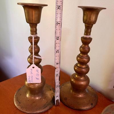 Antique Vintage Brass Lot - Vases, Plates, Candle Holders, Monkey Hook