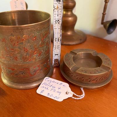 Antique Vintage Brass Lot - Vases, Plates, Candle Holders, Monkey Hook
