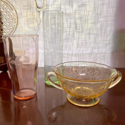 Vintage Colored Decorative Glass Lot