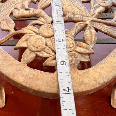 Antique Brass Footman Fireplace Trivet Kettle Stool