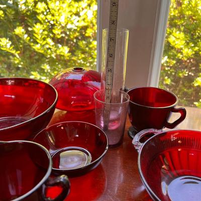 Large Lot Vintage Colored Glass