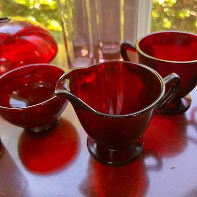 Large Lot Vintage Colored Glass