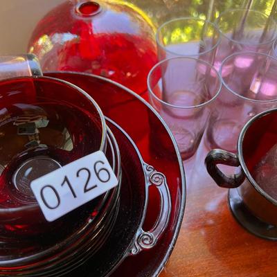 Large Lot Vintage Colored Glass