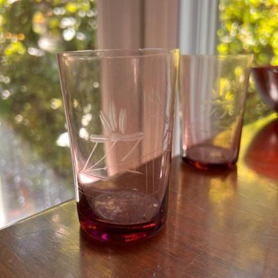 Large Lot Vintage Colored Glass