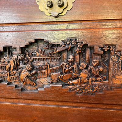 Authentic George Zee & Co. MCM Carved Chest