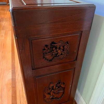 Authentic George Zee & Co. MCM Carved Chest