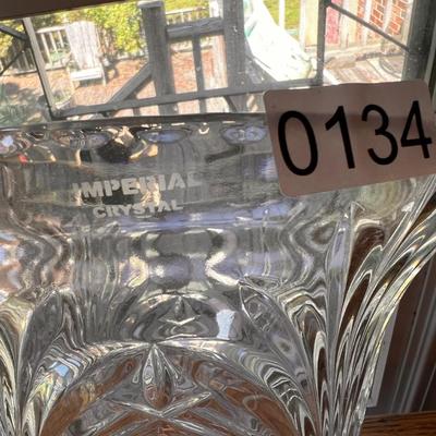 3 Vintage Vases - 14.5â€ Imperial Crystal, 2 Swing Vases