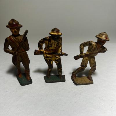 Lot of 3 Grey Iron Soldiers