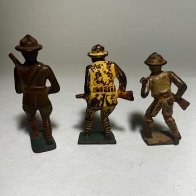 Lot of 3 Grey Iron Soldiers