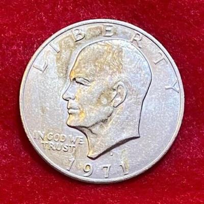 1971 Ike Dollar Coins (4 Four) Vintage Eisenhower Coinage Circulated Denver (D) Money Eagle Moon Lunar Numismatic Jeweler Supplies Apollo 11