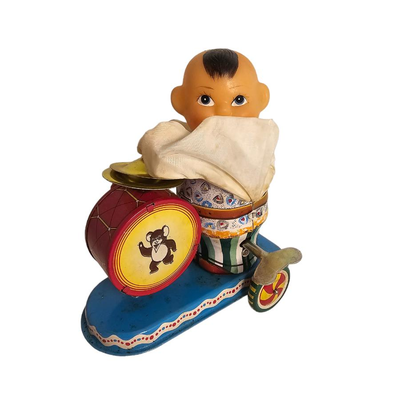 Metal Wind Up Drummer Boy Toy