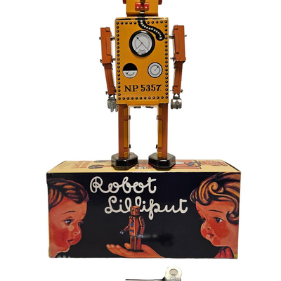 Lilliput little robot tin toy wind up
