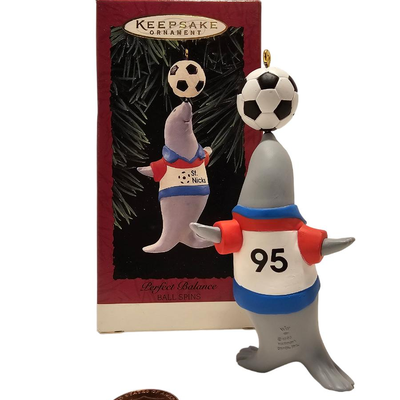 christmas ornament seal/soccer