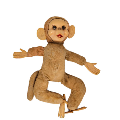 vintage rubber face stuffed monkey