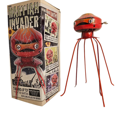 schylling wind up tin toy martian invader