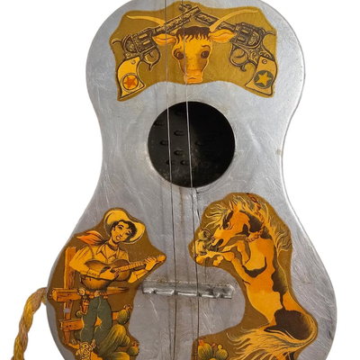 cowboy getar music player vintage toy