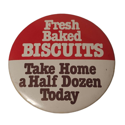 vintage button pin advertising