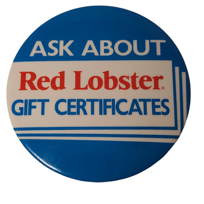 vintage button pin advertising red lobster