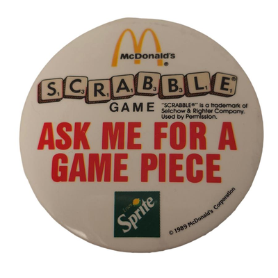 vintage button pin advertising mcdonalds