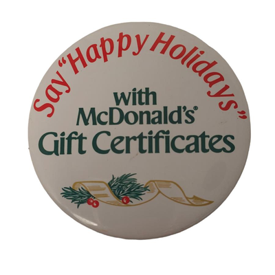 vintage button pin advertising mcdonalds