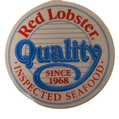vintage button pin advertising red lobster