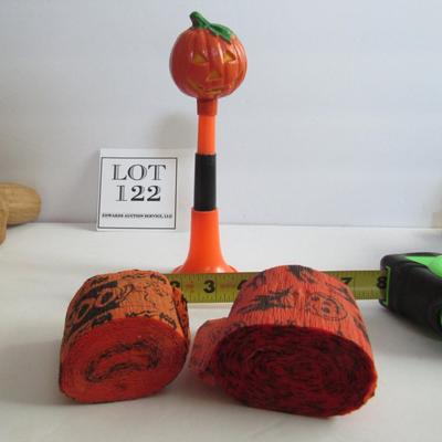 Lot 122:  Plastic Halloween Horn and 2 Halloween Streamer Rolls