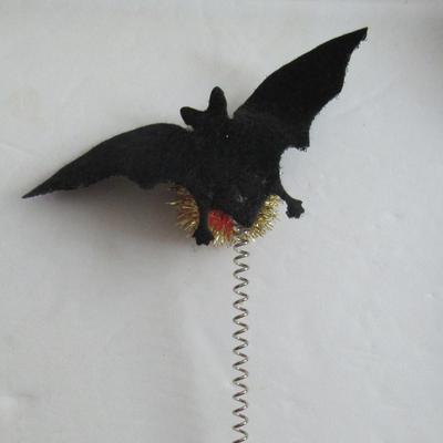 Lot 123:  Halloween Paper Mache Witch and Bat