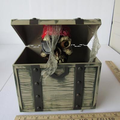 Lot 124:  Plastic Halloween Treasure Chest With Animated Pirate