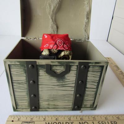 Lot 124:  Plastic Halloween Treasure Chest With Animated Pirate