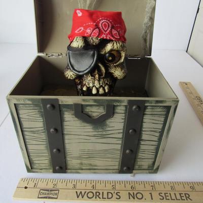 Lot 124:  Plastic Halloween Treasure Chest With Animated Pirate