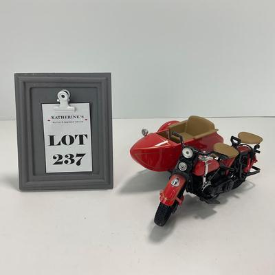 -237- TOYS | Harley Davidson Diecast Bank With Sidecar
