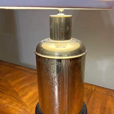 Brass Etched Panel Table Lamp