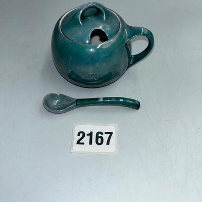 Ceramic glass with top and spoon