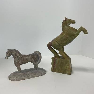 -262- COLLECTIBLE | Marble / Stone Horse Sculptures