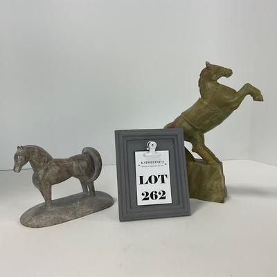 -262- COLLECTIBLE | Marble / Stone Horse Sculptures