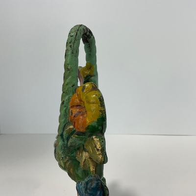 -269- VINTAGE | Antique Cast Iron Flower Basket Doorstop