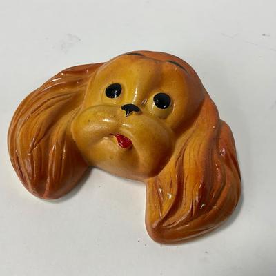 -275- COLLECTIBLE | 1952 Miller Studios Chalkware Puppy Dog Face Wallhanger