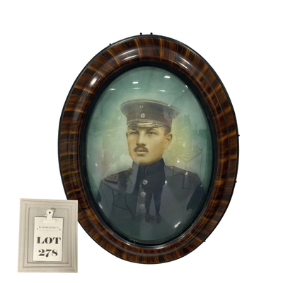 -278- VINTAGE | Large Oval World War 1 Solider Hand Painted Photo