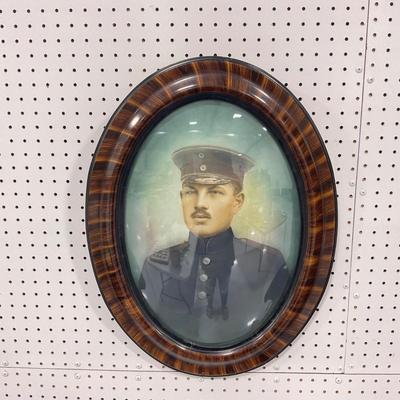 -278- VINTAGE | Large Oval World War 1 Solider Hand Painted Photo