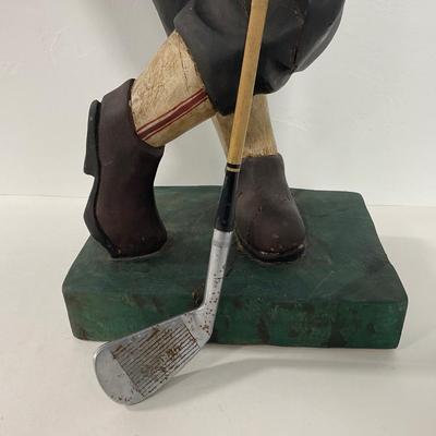 -284- COLLECTIBLE | Wooden Golfer & Gold Club